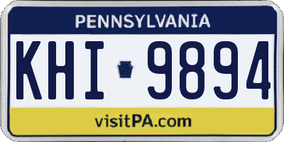 PA license plate KHI9894