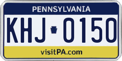 PA license plate KHJ0150
