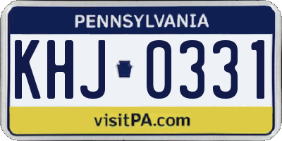 PA license plate KHJ0331