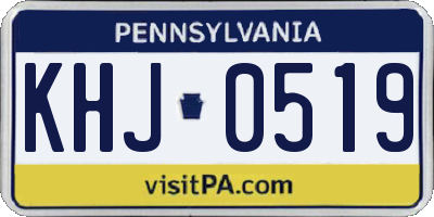 PA license plate KHJ0519