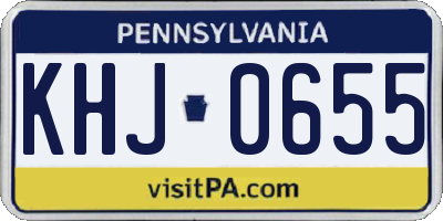 PA license plate KHJ0655