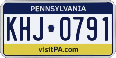 PA license plate KHJ0791