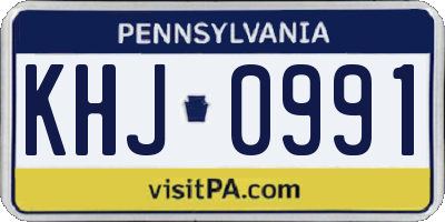 PA license plate KHJ0991