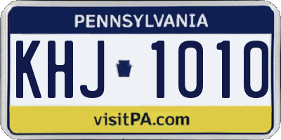 PA license plate KHJ1010