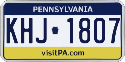 PA license plate KHJ1807