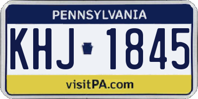 PA license plate KHJ1845
