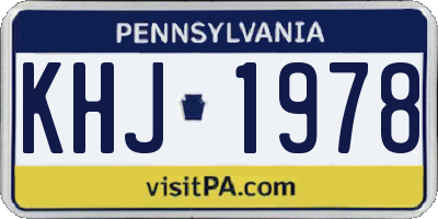 PA license plate KHJ1978
