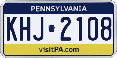 PA license plate KHJ2108