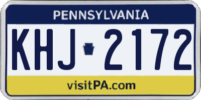 PA license plate KHJ2172