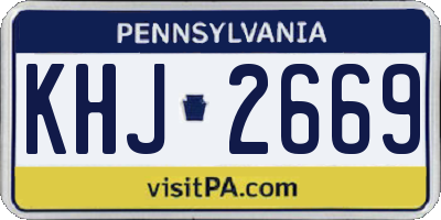 PA license plate KHJ2669