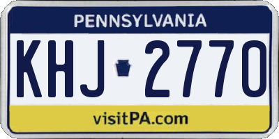 PA license plate KHJ2770