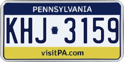 PA license plate KHJ3159