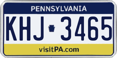 PA license plate KHJ3465