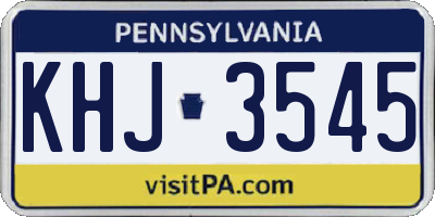 PA license plate KHJ3545