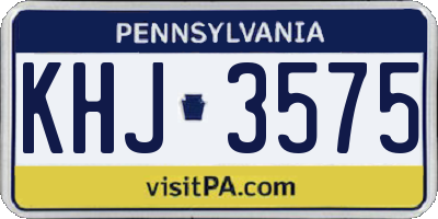 PA license plate KHJ3575