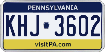 PA license plate KHJ3602