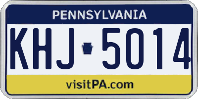PA license plate KHJ5014