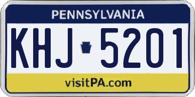 PA license plate KHJ5201