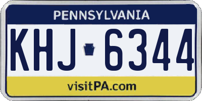 PA license plate KHJ6344
