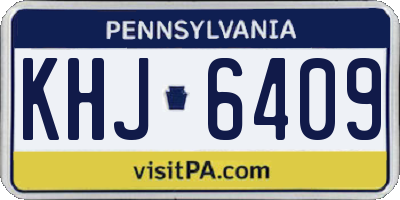 PA license plate KHJ6409
