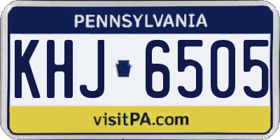 PA license plate KHJ6505