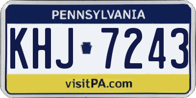 PA license plate KHJ7243