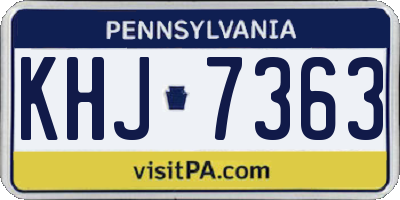 PA license plate KHJ7363