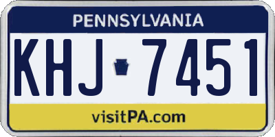 PA license plate KHJ7451