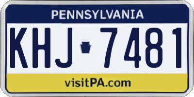 PA license plate KHJ7481