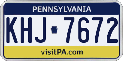PA license plate KHJ7672