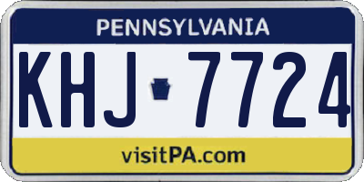 PA license plate KHJ7724