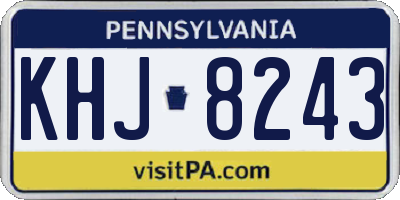 PA license plate KHJ8243