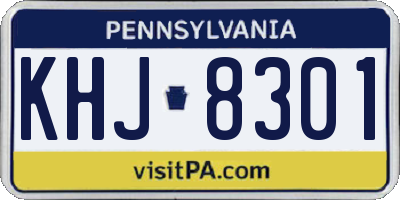PA license plate KHJ8301