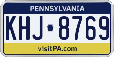 PA license plate KHJ8769