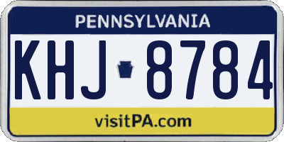 PA license plate KHJ8784