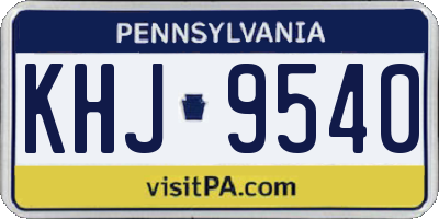 PA license plate KHJ9540