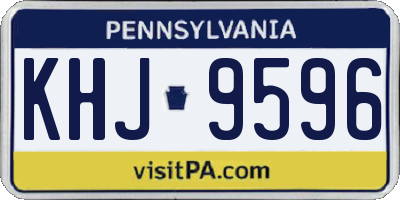 PA license plate KHJ9596