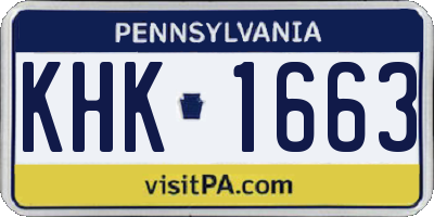 PA license plate KHK1663