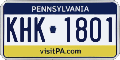 PA license plate KHK1801