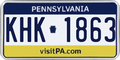 PA license plate KHK1863