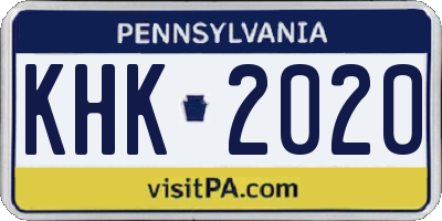 PA license plate KHK2020