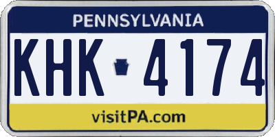 PA license plate KHK4174