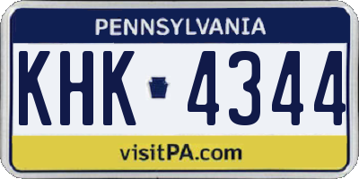 PA license plate KHK4344