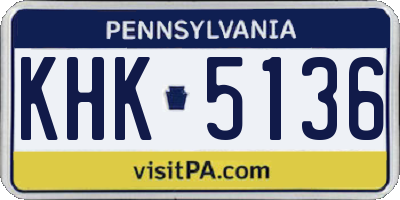 PA license plate KHK5136