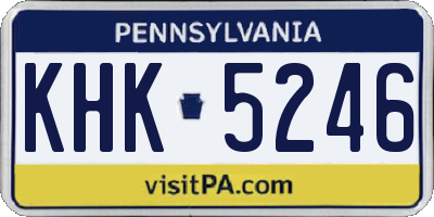 PA license plate KHK5246