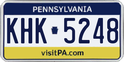 PA license plate KHK5248