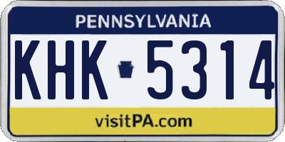 PA license plate KHK5314