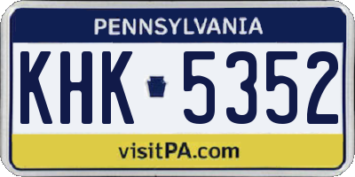 PA license plate KHK5352