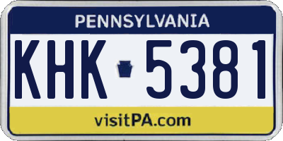 PA license plate KHK5381