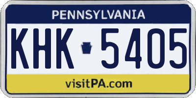 PA license plate KHK5405